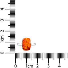 Natural Amber Cab Ring 925 Sterling Silver Bezel Set Jewelry Pack of 4