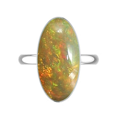 Natural Ethiopian Opal Ring 925 Sterling Silver Bezel Set Handmade Jewelry Pack of 6 - (Box 7)