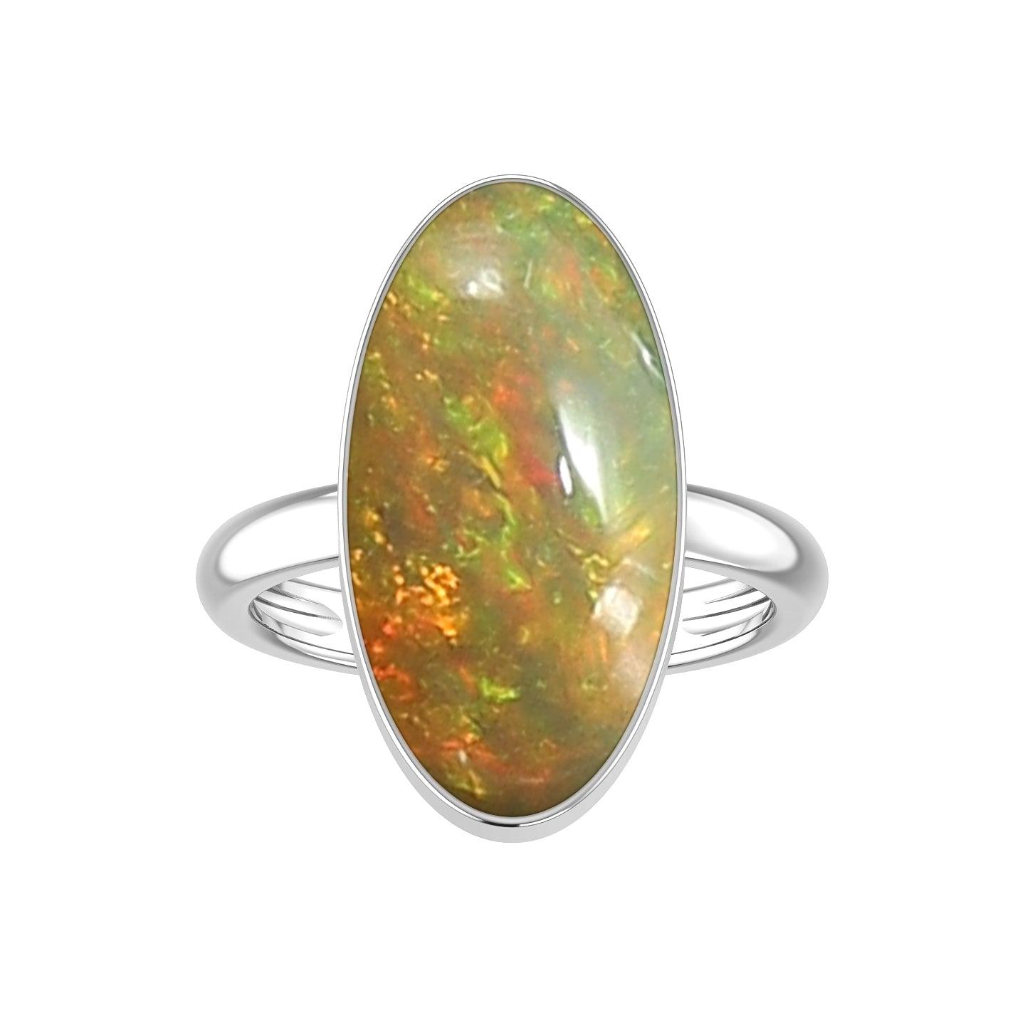 Natural Ethiopian Opal Ring 925 Sterling Silver Bezel Set Handmade Jewelry Pack of 6 - (Box 7)