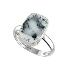 Natural Dendritic Opal Cab Ring 925 Sterling Silver Bezel Set Jewelry Pack of 4