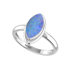 Natural Australian Opal Gemstone Ring 925 Sterling Silver Ring Handmade Jewelry Pack of 6 - (Box 3)