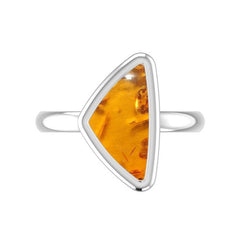 Natural Amber Ring 925 Sterling Silver Ring Handmade Jewelry Set of 6 - (Box 4)