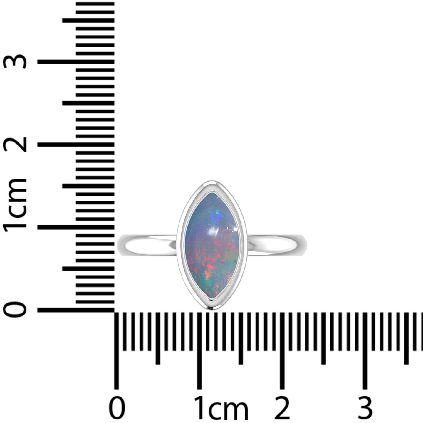 Natural Ethiopian Opal Rings for Women in Sterling Silver (Pack of 6, Bezel-Set)