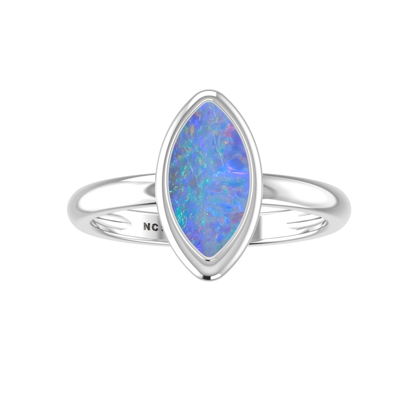 Natural Australian Opal Gemstone Ring 925 Sterling Silver Ring Handmade Jewelry Pack of 6 - (Box 3)