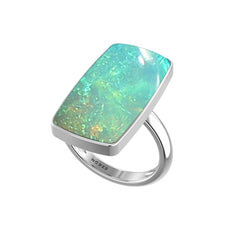 Natural Ethiopian Opal Ring 925 Sterling Silver Bezel Set Handmade Jewelry Pack of 6 - (Box 7)