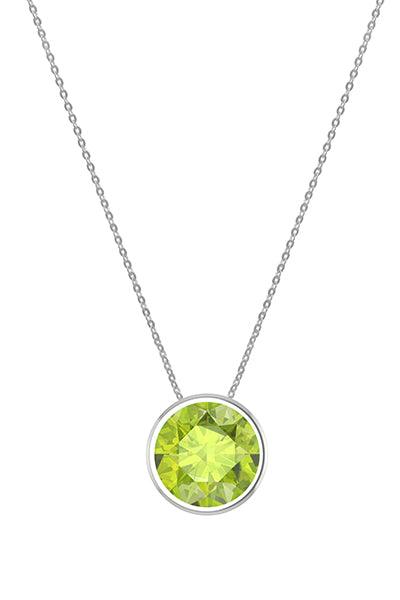 925 Sterling Silver Sliders Necklace Peridot Necklace Slide With Chain 18" In Jewelry Set of 3