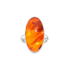 Natural Amber Ring 925 Sterling Silver Bezel Ring Handmade Jewelry Pack of 3 - (Box 9)