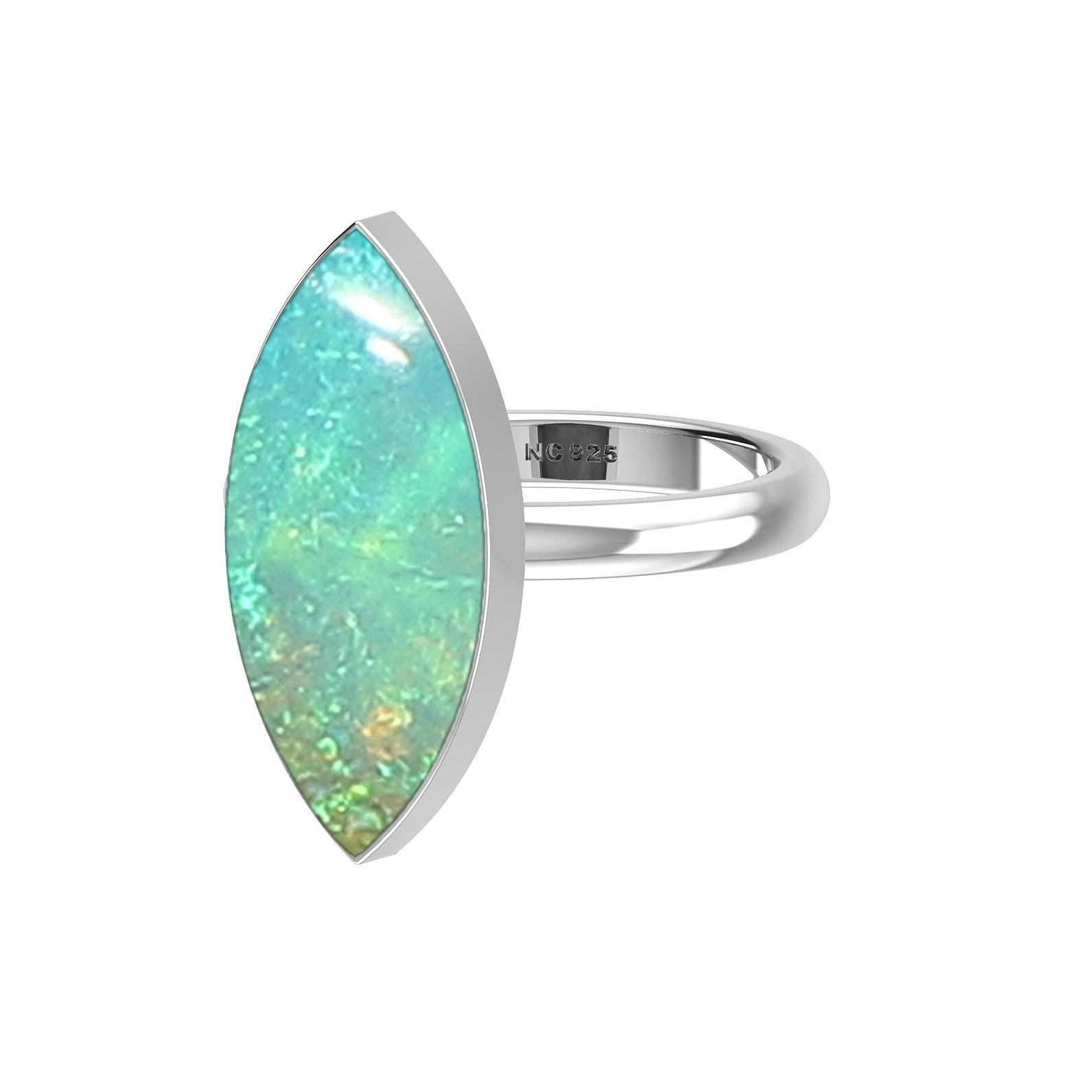 Natural Ethiopian Opal Ring 925 Sterling Silver Bezel Set Handmade Jewelry Pack of 6 - (Box 7)