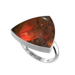 Natural Ammolite Ring 925 Sterling Silver Bezel Set Jewelry Pack of 3 - (Box 10)