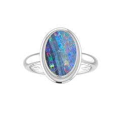 Natural Australian Opal Gemstone Ring 925 Sterling Silver Ring Handmade Jewelry Pack of 6 - (Box 3)