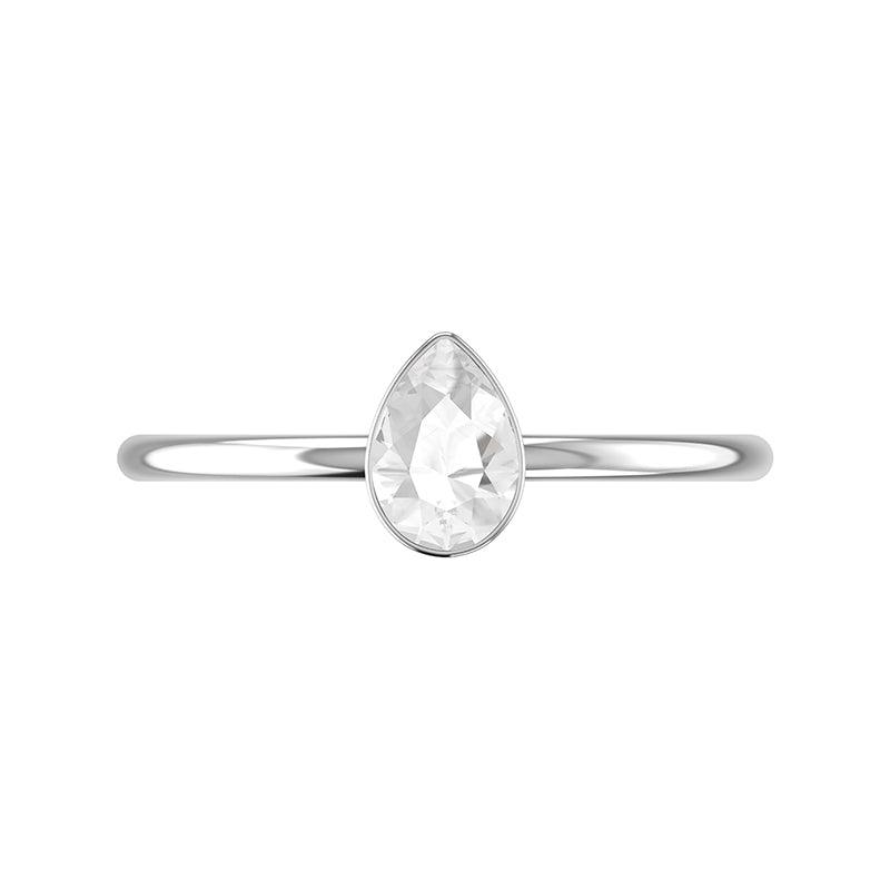 Natural White Topaz Cut Ring 925 Sterling Silver Bezel Set Handmade Jewelry Pack of 12