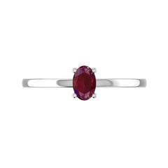 Ruby Cut Stone Stackable Ring 925 Sterling Silver Prong Ring Jewelry Pack of 12