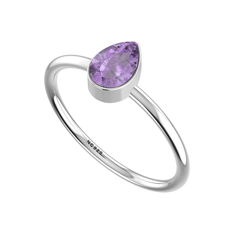 Natural Amethyst Cut Ring 925 Sterling Silver Bezel Set Handmade Jewelry Pack of 12