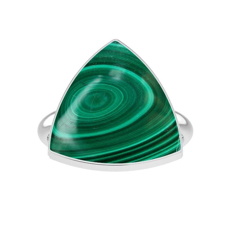 Natural Malachite Ring 925 Sterling Silver Bezel Set Jewelry Pack of 3 - (Box 10)