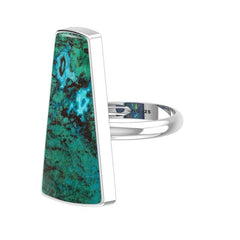 Natural Chrysocolla Ring 925 Sterling Silver Bezel Set Jewelry Pack of 3 - (Box 9)