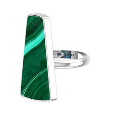 Natural Malachite Ring 925 Sterling Silver Bezel Set Jewelry Pack of 3 - (Box 9)