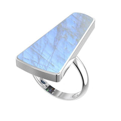 Natural Rainbow Moonstone Ring 925 Sterling Silver Bezel Set Jewelry Pack of 3 - (Box 9)