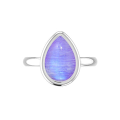 925 Sterling Silver Natural Purple Moonstone Ring Handmade Jewelry Pack of 6 - (Box 3)