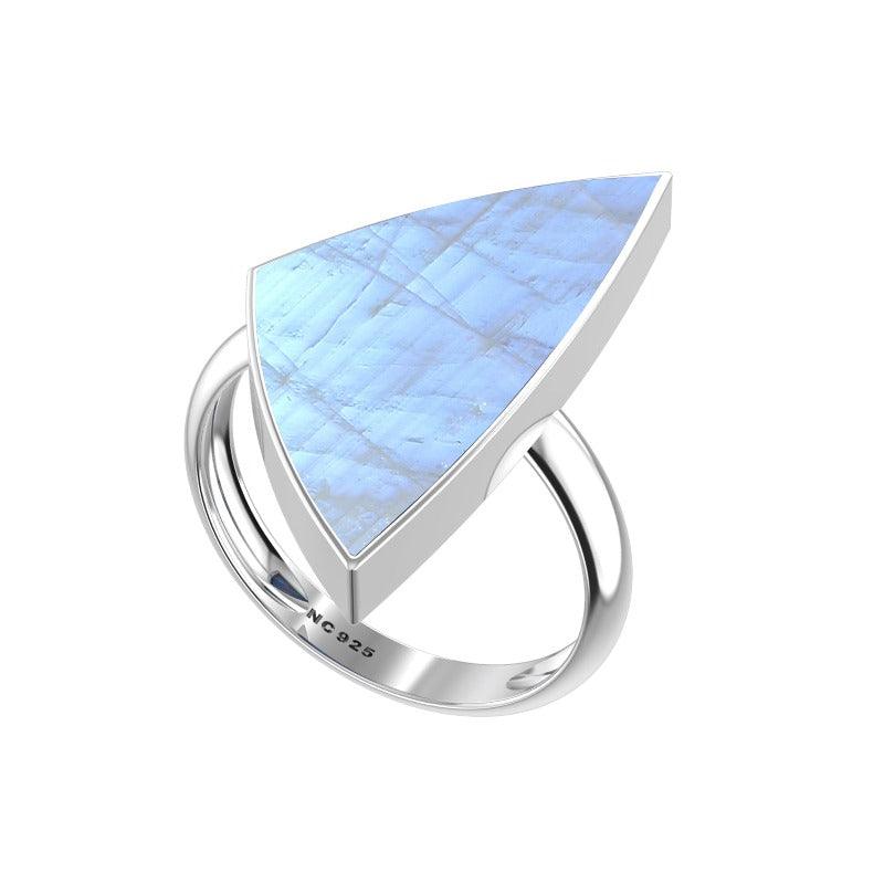 Natural Rainbow Moonstone Ring 925 Sterling Silver Bezel Set Jewelry Pack of 3 - (Box 9)