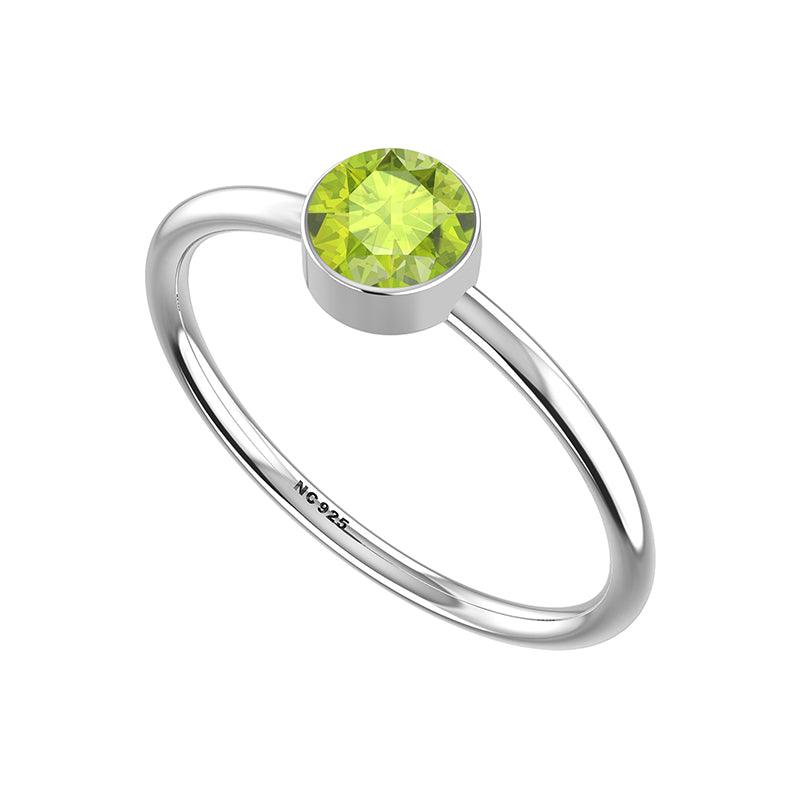 Natural Peridot Cut Ring 925 Sterling Silver Bezel Set Handmade Jewelry Pack of 12