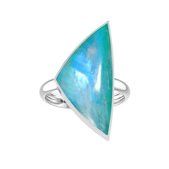 Natural Green Moonstone Ring 925 Sterling Silver Bezel Set Jewelry Pack of 3 - (Box 9)
