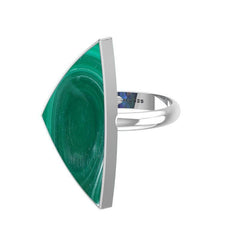Natural Malachite Ring 925 Sterling Silver Bezel Set Jewelry Pack of 3 - (Box 9)
