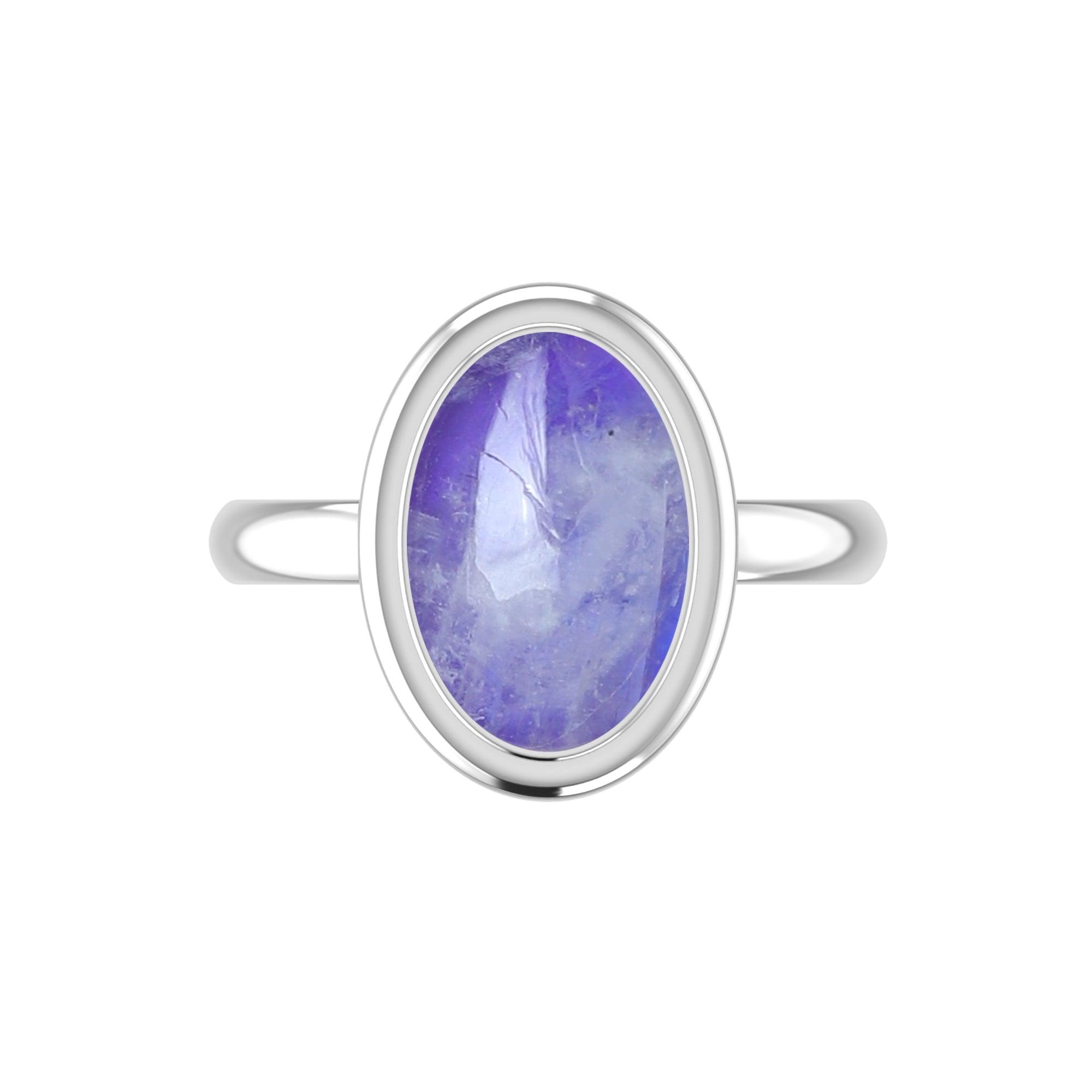 925 Sterling Silver Natural Purple Moonstone Ring Handmade Jewelry Pack of 6 - (Box 3)