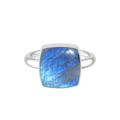 Natural Labradorite Ring 925 Sterling Silver Ring Handmade Silver Jewelry Set of 6 (Box 2)