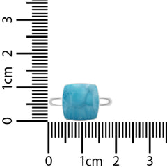 Natural Larimar Ring 925 Sterling Silver Bezel Set Handmade Jewelry Pack of 6 - (Box 2)