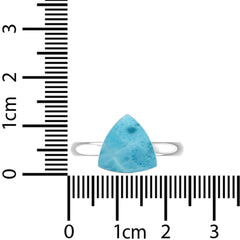 Natural Larimar Ring 925 Sterling Silver Bezel Set Handmade Jewelry Pack of 6 - (Box 2)