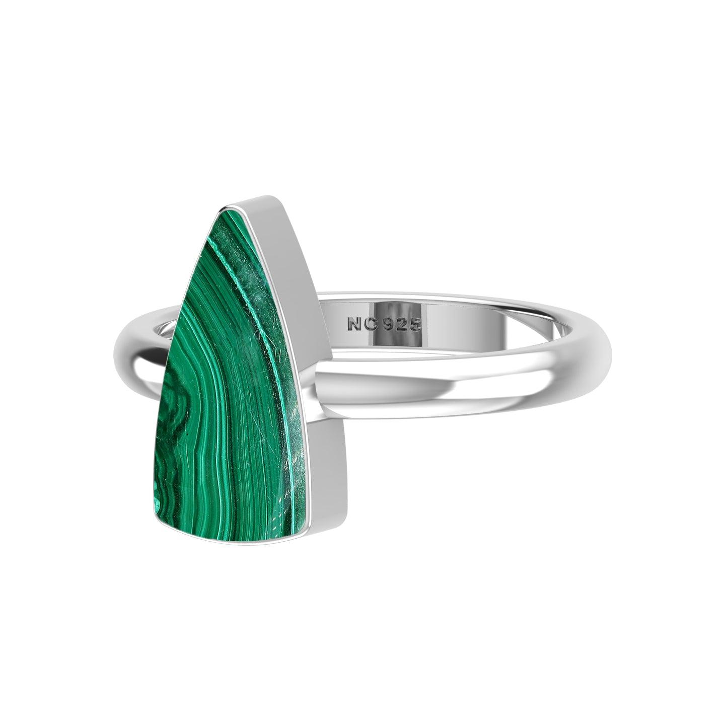 Natural Malachite Ring 925 Sterling Silver Ring Handmade Silver Jewelry Pack of 6 (Box 2)