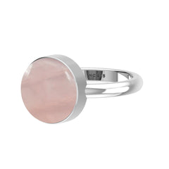 Natural Rose Quartz Ring 925 Sterling Silver Bezel Set Handmade Jewelry Pack of 6 - (Box 2)