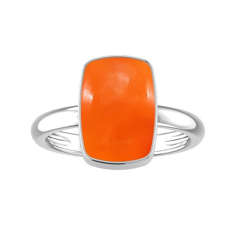 Natural Carnelian Ring 925 Sterling Silver Carnelian Ring Handmade Jewelry Set of 6 - (Box 1)