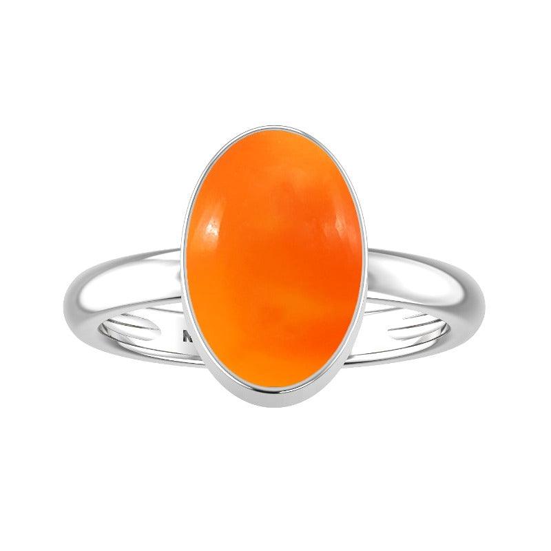 Natural Carnelian Ring 925 Sterling Silver Carnelian Ring Handmade Jewelry Set of 6 - (Box 1)