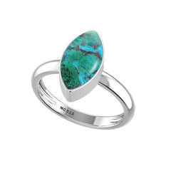 Natural Chrysocolla Ring 925 Sterling Silver Bezel Set Handmade Jewelry Pack of 6 - (Box 1)