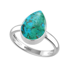 Natural Chrysocolla Ring 925 Sterling Silver Bezel Set Handmade Jewelry Pack of 6 - (Box 1)