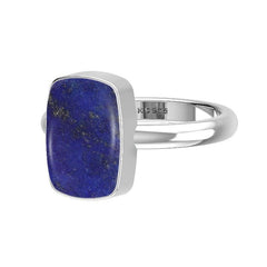 925 Sterling Silver Natural Lapis Lazuli Ring Bezel Set Handmade Jewelry Pack of 6