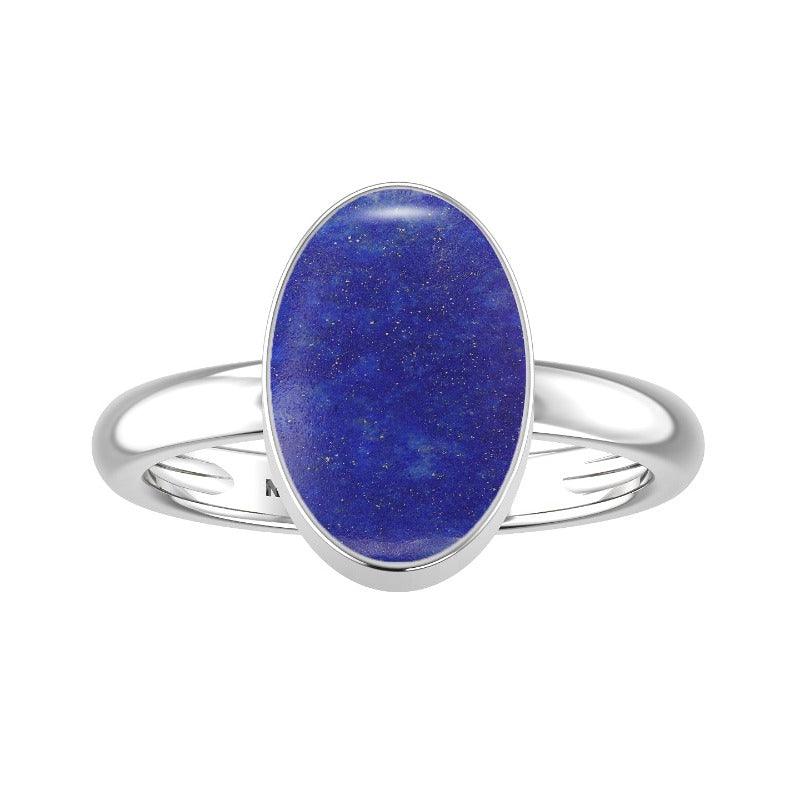 925 Sterling Silver Natural Lapis Lazuli Ring Bezel Set Handmade Jewelry Pack of 6
