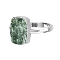 Natural Seraphinite Ring 925 Sterling Silver Bezel Set Handmade Jewelry Pack of 6 - (Box 1)