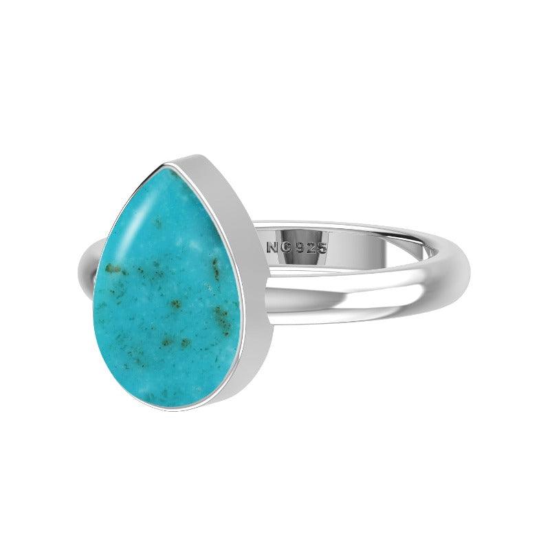 Natural Turquoise Ring 925 Sterling Silver Bezel Set Handmade Jewelry Pack of 6 - (Box 1)
