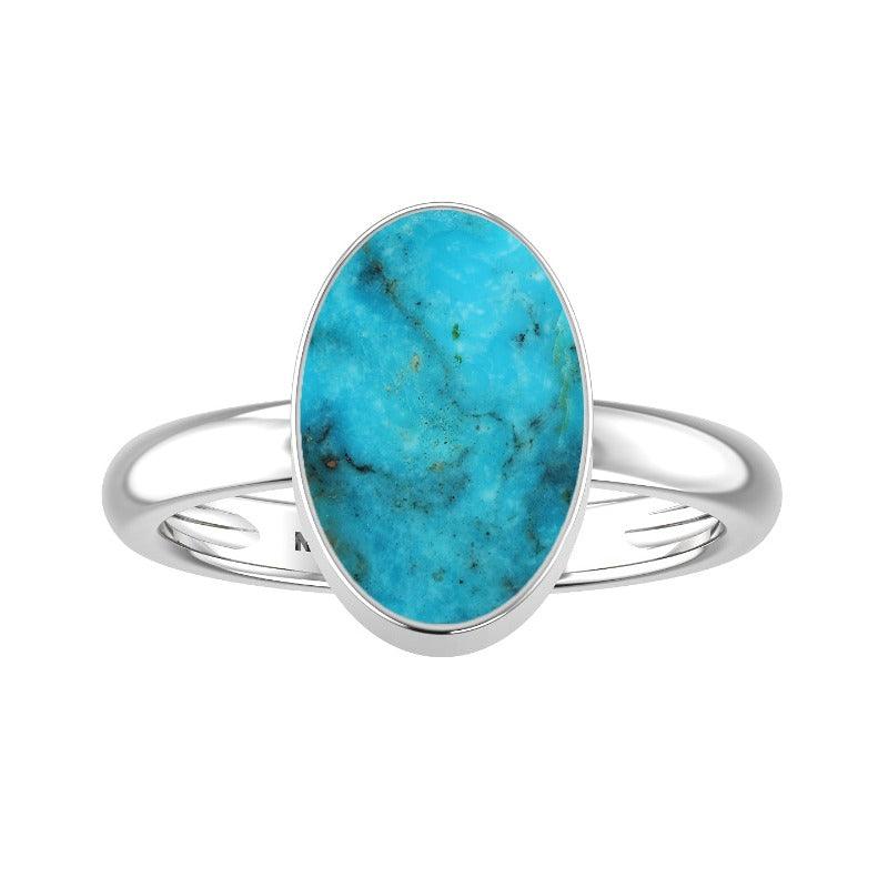 Natural Turquoise Ring 925 Sterling Silver Bezel Set Handmade Jewelry Pack of 6 - (Box 1)