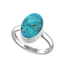 Natural Turquoise Ring 925 Sterling Silver Bezel Set Handmade Jewelry Pack of 6 - (Box 1)