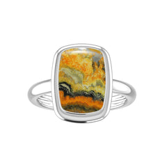 Natural Bumble Bee Ring 925 Sterling Silver Bezel Set Handmade Jewelry Pack of 6 - (Box 3)