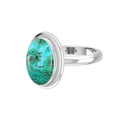Natural Chrysocolla Gemstone Ring 925 Sterling Silver Ring Handmade Silver Jewelry Set of 6 - (Box 3)