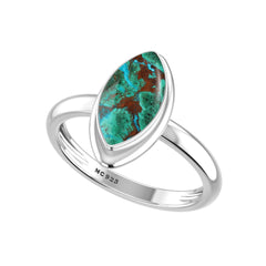 Natural Chrysocolla Gemstone Ring 925 Sterling Silver Ring Handmade Silver Jewelry Set of 6 - (Box 3)