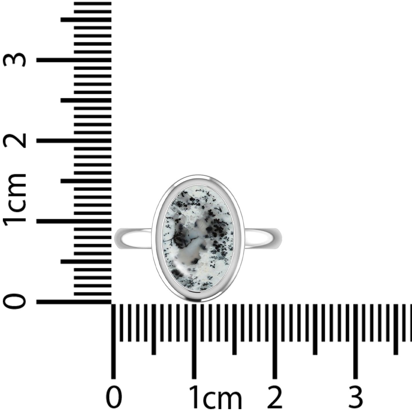 Natural Dendritic Opal Rings for Women in Sterling Silver (Pack of 6, Bezel-Set)