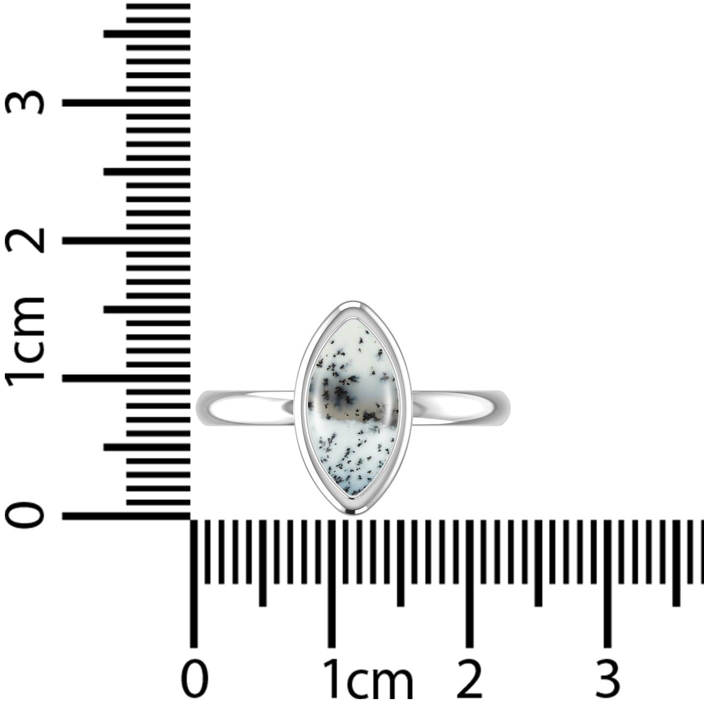 Natural Dendritic Opal Rings for Women in Sterling Silver (Pack of 6, Bezel-Set)