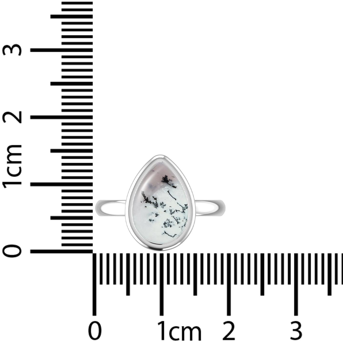 Natural Dendritic Opal Rings for Women in Sterling Silver (Pack of 6, Bezel-Set)