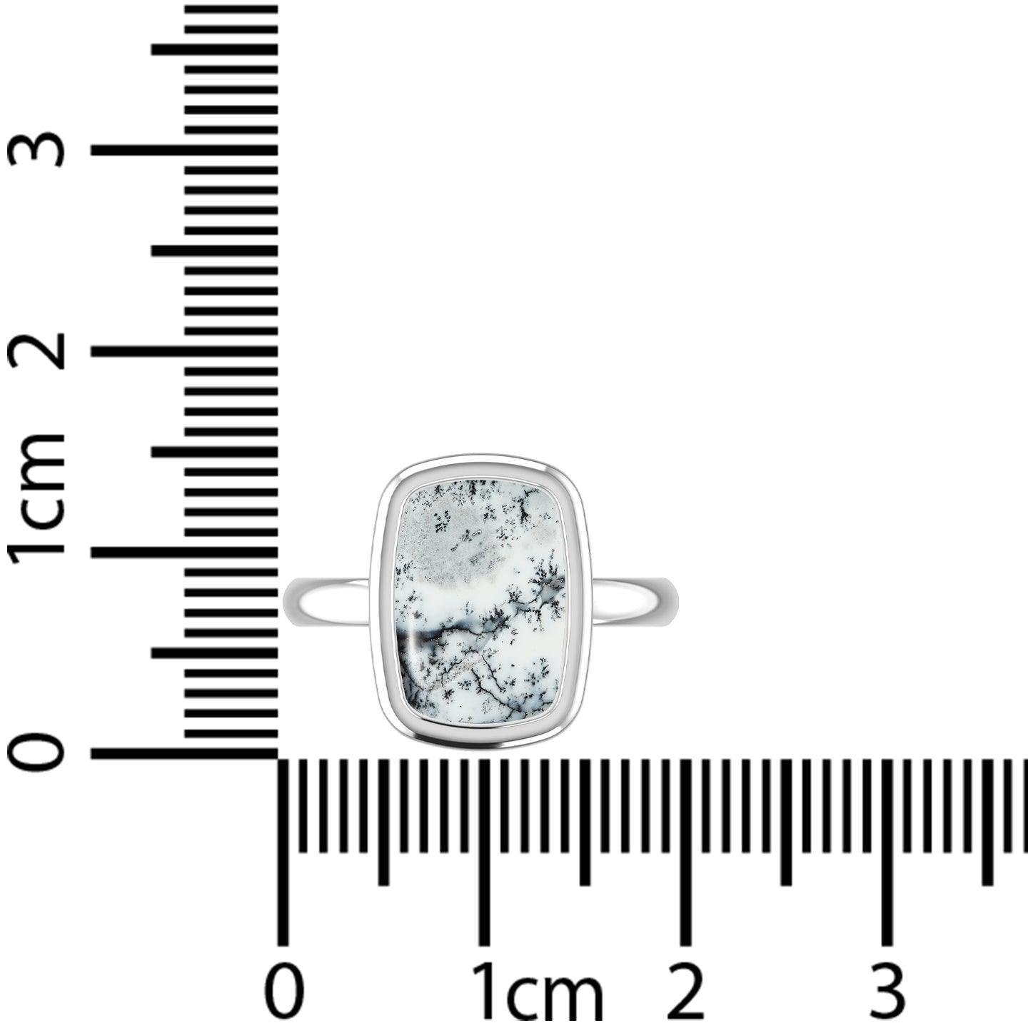 Natural Dendritic Opal Rings for Women in Sterling Silver (Pack of 6, Bezel-Set)