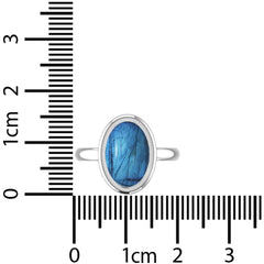 Natural Labradorite Ring 925 Sterling Silver Ring Handmade Silver Jewelry Set of 6 - (Box 3)